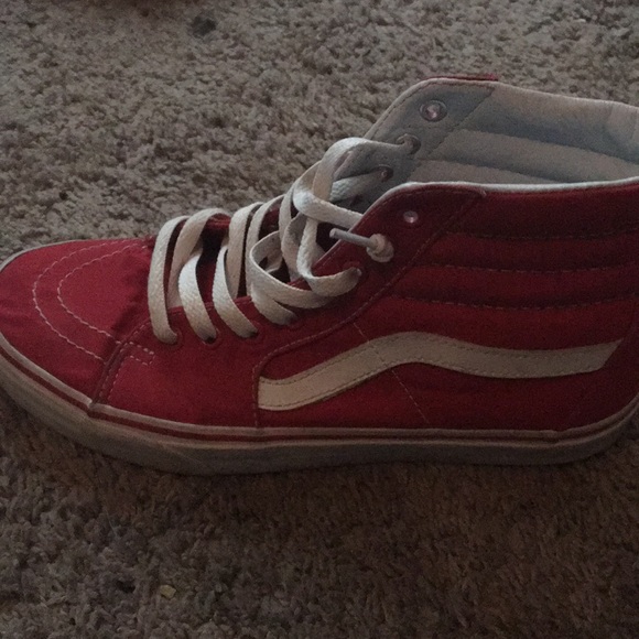 red n white vans
